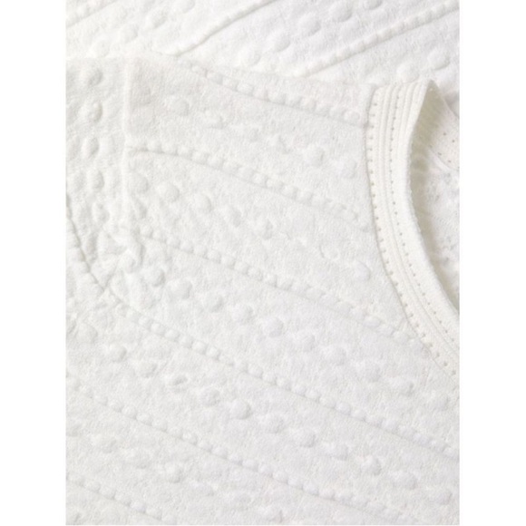 Rebecca Taylor Tech Lace Sweater White Textured Short Sleeve Crewneck Pullover - Picture 13 of 16